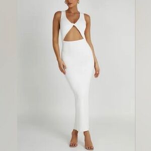 Meshki | Dresses | Terese Off Shoulder Knit Maxi Dress Cream | Poshmark